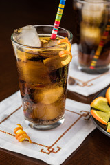 Cuba Libre cocktail with flavors.