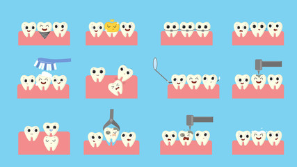 Teeth in mouth set.