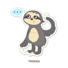 Thinking sloth sticker