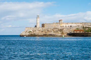 Fototapeta na wymiar Fort of Saint Charles in Havana Cuba and sea