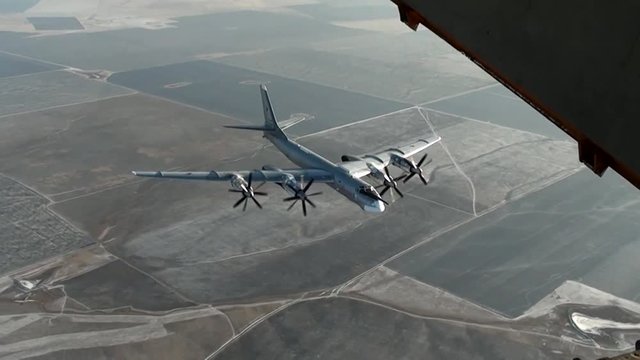 The bomber appears to the right