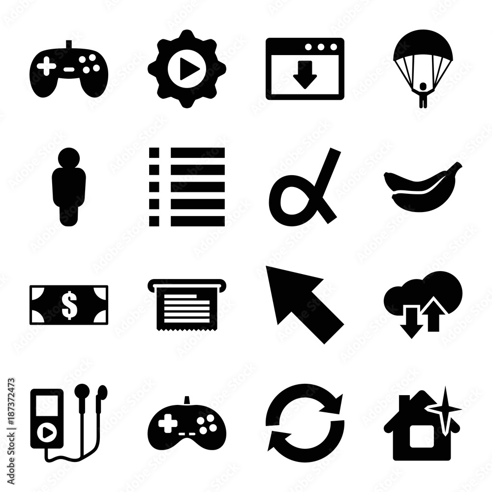 Poster app icons. set of 16 editable filled app icons
