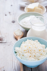 Organic Farming Cottage cheese, sour cream, butter and milk