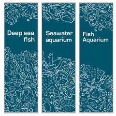 Fototapeta premium A set of banners a sea 