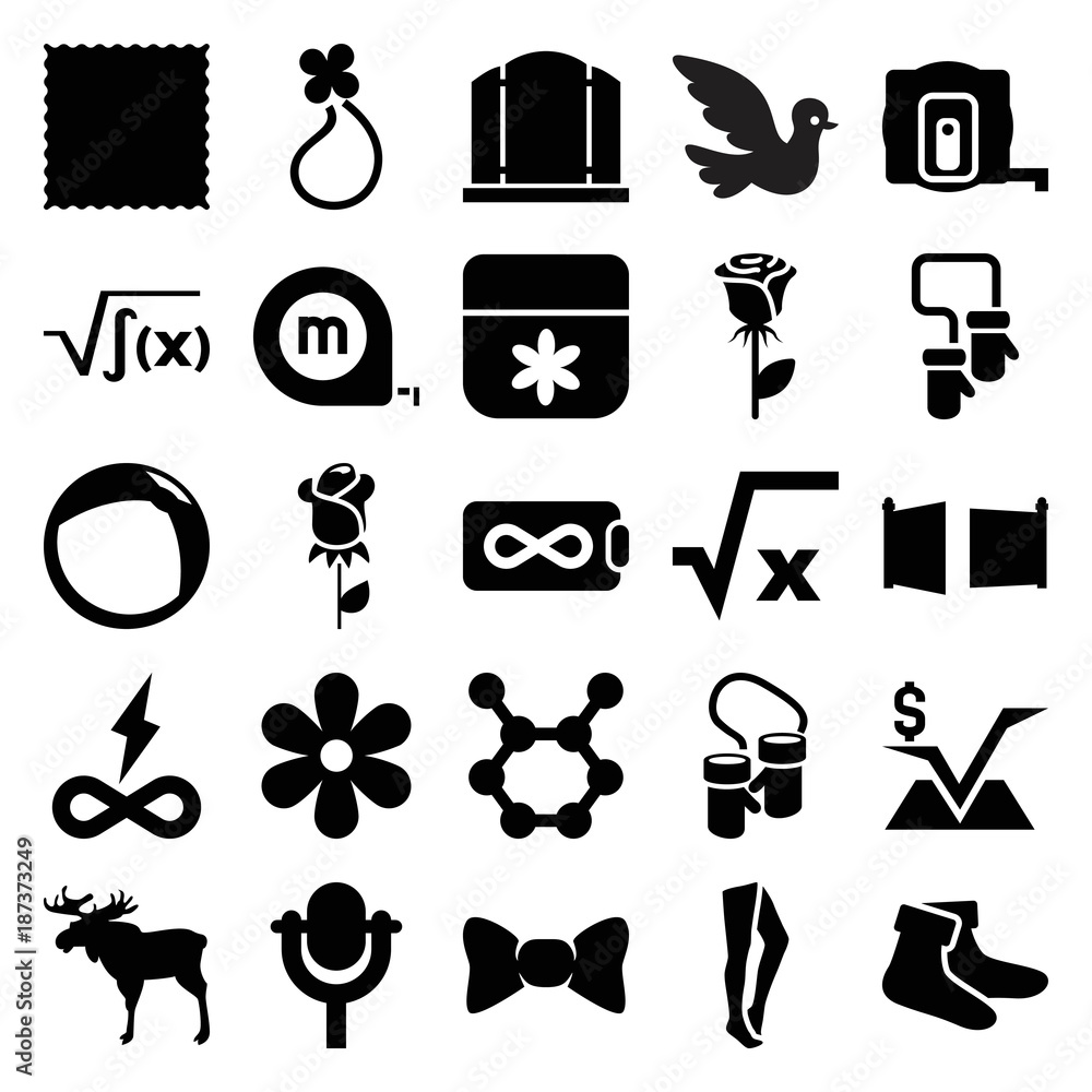 Poster pattern icons. set of 25 editable filled pattern icons