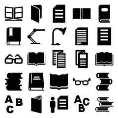 Reading icons. set of 25 editable filled reading icons