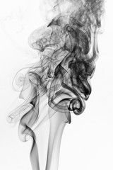 black smoke on white background