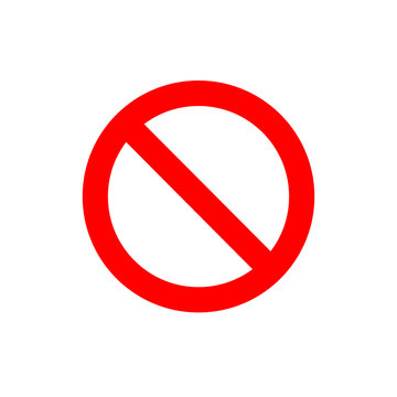 Vector simple red forbidding sign.