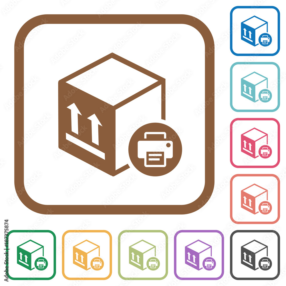Poster print package information simple icons