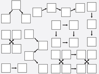 White topics diagram illustrated on gray background