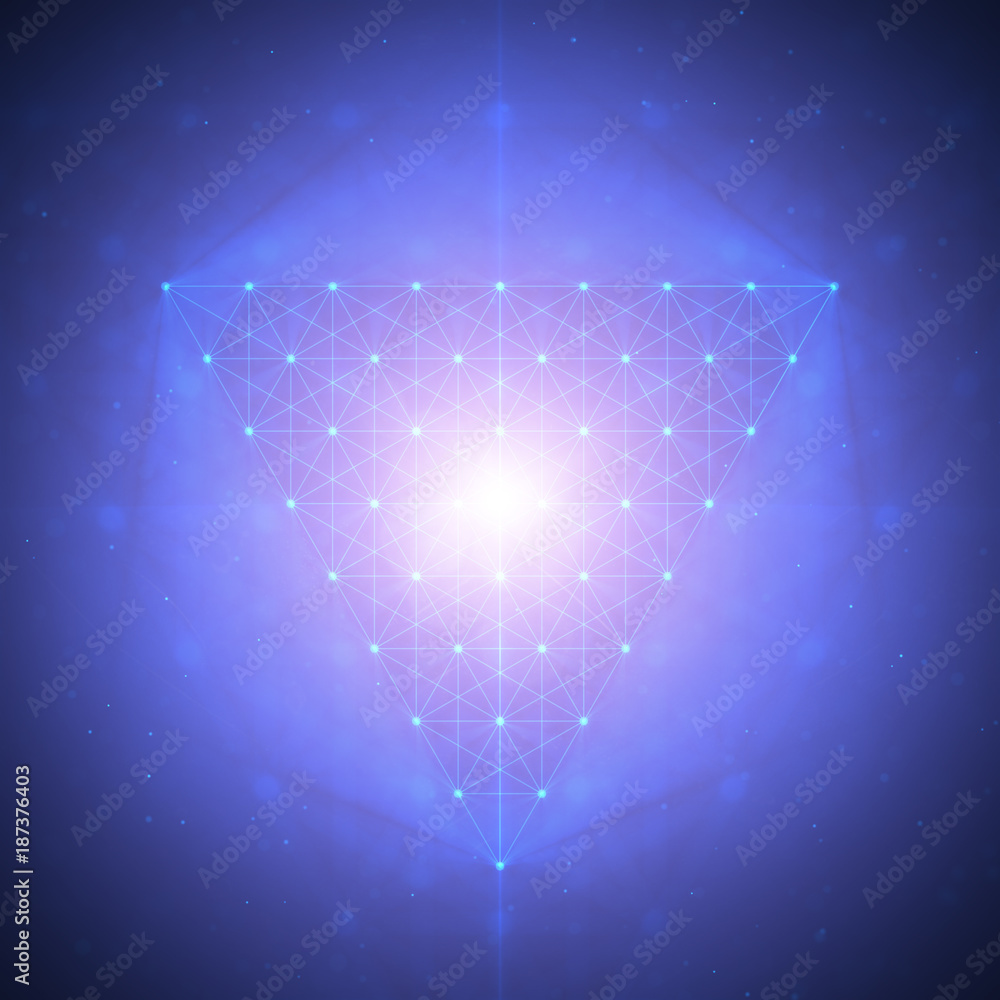 Poster abstract geometric figure with multiple connections.
