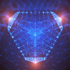 Abstract geometric figure with multiple connections.