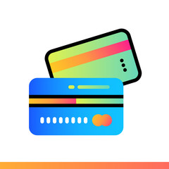 Flat icon CREDIT CARD of finance, banking. Suitable for mobile apps, websites and design templates