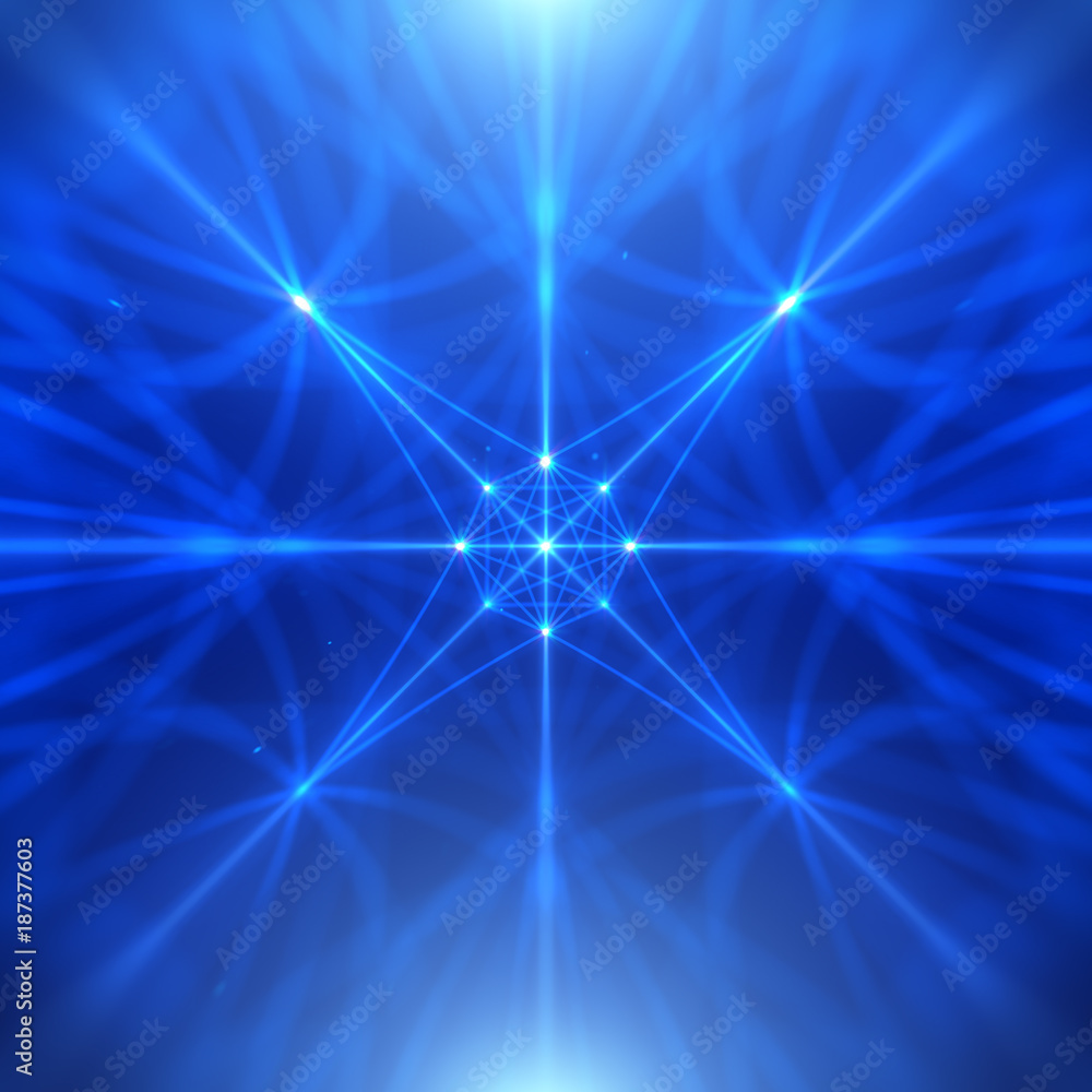 Poster abstract geometric figure with multiple connections.