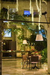 Christmas Light in the Restaurant