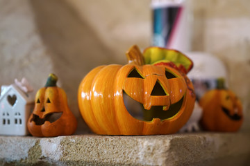 Halloween Decorations Ceramic Pumpkin