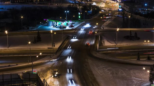 Urban traffic at night