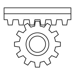 One gear icon, outline style