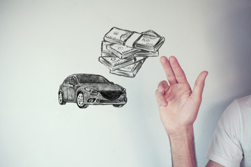Money and business concept car