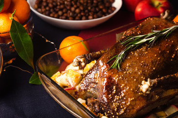 Christmas roast goose