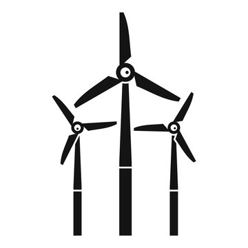 Windmill icon, simple style