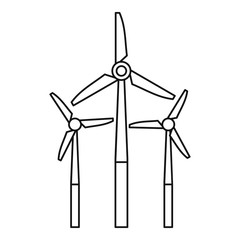 Windmill icon, outline style