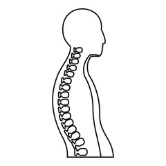 Human spine icon, outline style