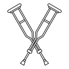 Crutches icon, outline style