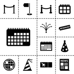 Event icons. set of 13 editable filled event icons