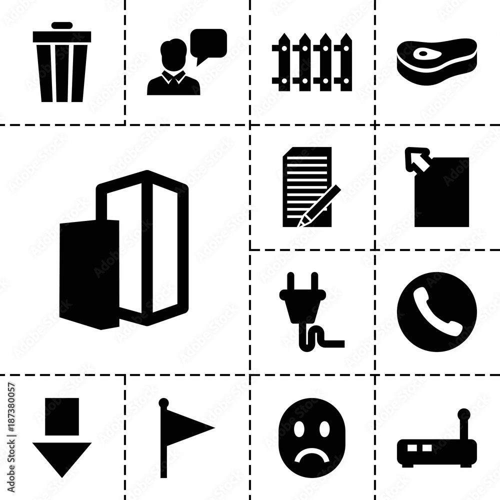 Poster Web icons. set of 13 editable filled web icons