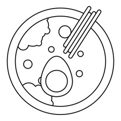 Miso soup icon, outline style