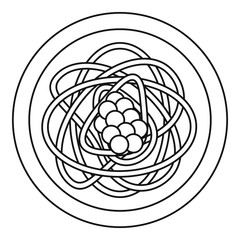 Asian noodles icon, outline style