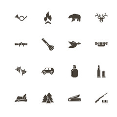 Hunting icons. Perfect black pictogram on white background. Flat simple vector icon.