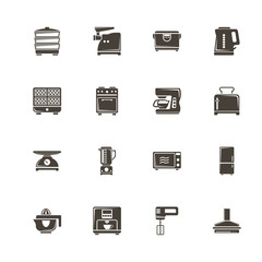 Kitchen icons. Perfect black pictogram on white background. Flat simple vector icon.