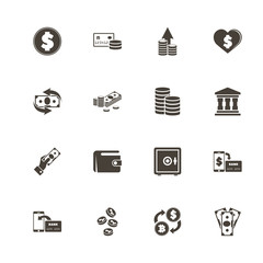 Fototapeta premium Money icons. Perfect black pictogram on white background. Flat simple vector icon.