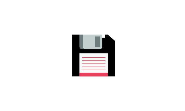 Diskette icon. Illustration in flat style.
