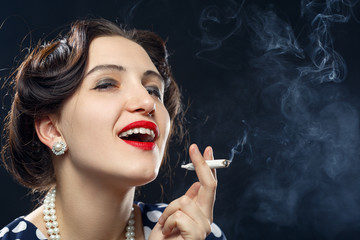 woman smoking joint