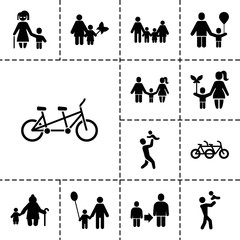 Son icons. set of 13 editable filled son icons