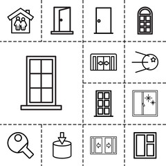 Inside icons. set of 13 editable outline inside icons