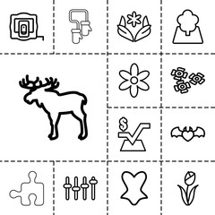 Pattern icons. set of 13 editable outline pattern icons