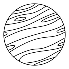Big planet icon, outline style