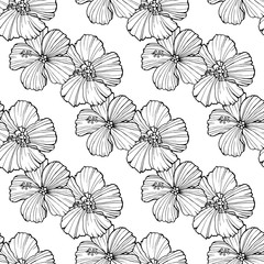 Tropical flowers, palm leaves, jungle plants, orchid, bird of paradise flower, pink seamless vector floral pattern background, exotic botanical wallpaper, vintage boho style