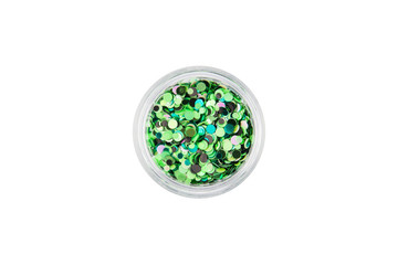 Confetti for manicure. Round beautiful sequins for nail design in manicure and pedicure. Decorative...