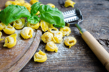 Freshly prepared Italian tortellini
