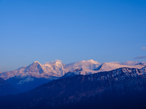 Sunset of Eiger M_nch and Jungfrau