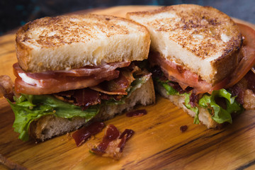 Bacon lettuce and tomato sandwich