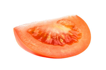 Slice of fresh tomato, isolated on white