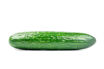 Fresh green cucumber isolated on white