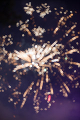 bokeh fireworks on sky at night