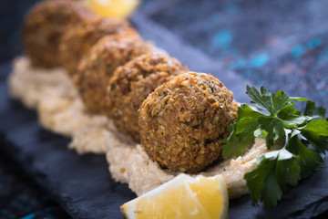Falafel, fried chickpea balls